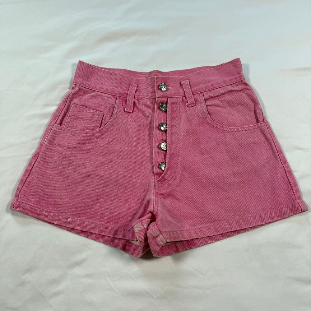 Vintage Gang-Ric pink high rise denim shorts button fly size women’s small